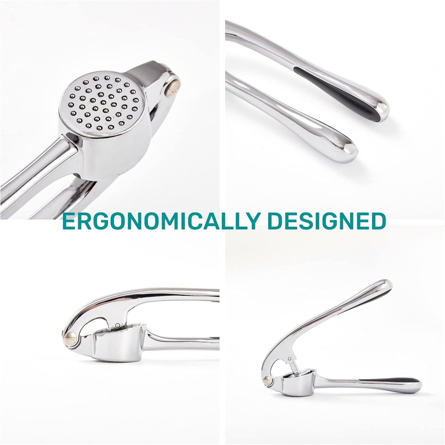 Garlic Press, Premium Rust Proof Kitchen Garlic Mincer Crusher Squeezer with Ergonomic handle, Ginger Crusher with Good Grip, Easy to Clean, Dishwasher Safe