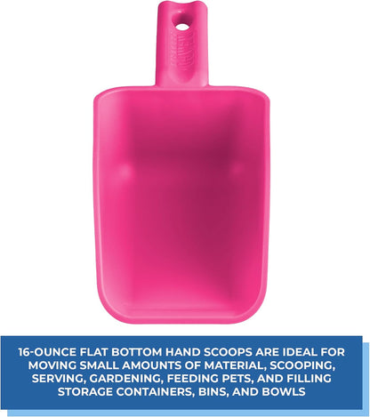 Vikan Remco 63001 Color-Coded Plastic Hand Scoop - BPA-Free Food-Safe Kitchen Utensils, Restaurant and Food Service Supplies, 16 oz, Pink