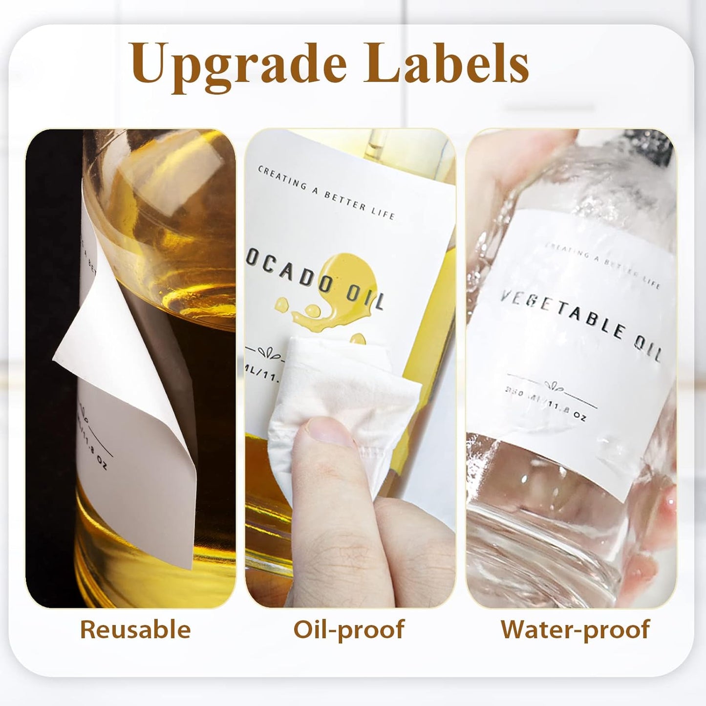Olive Oil Dispenser Bottle with Bamboo Tray, Metal Pour Spout, Coffee Syrup & Cooking Oil Dispenser for Kitchen