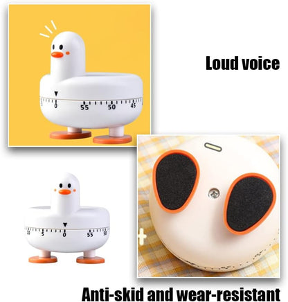 Cooking Timer Cute Duck Kitchen Timer 60 Minute Wind Up Mechanical Rotating Alarm for Kitchen Cooking Baking