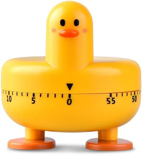 Cooking Timer Cute Duck Kitchen Timer 60 Minute Wind Up Mechanical Rotating Alarm for Kitchen Cooking Baking