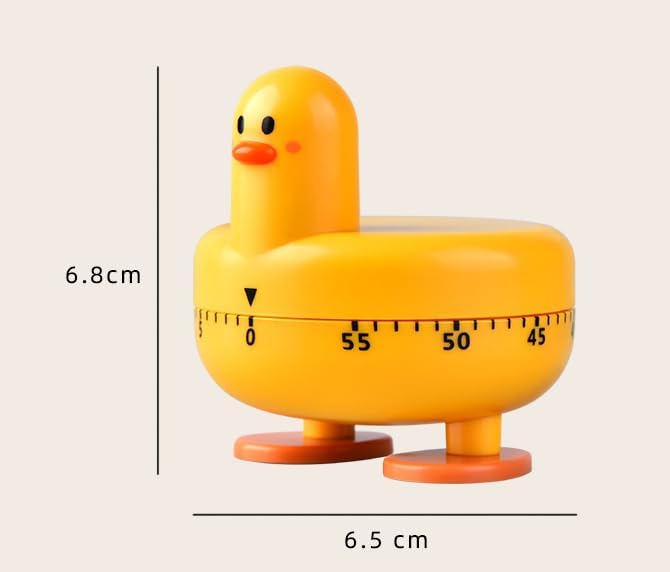 Cooking Timer Cute Duck Kitchen Timer 60 Minute Wind Up Mechanical Rotating Alarm for Kitchen Cooking Baking