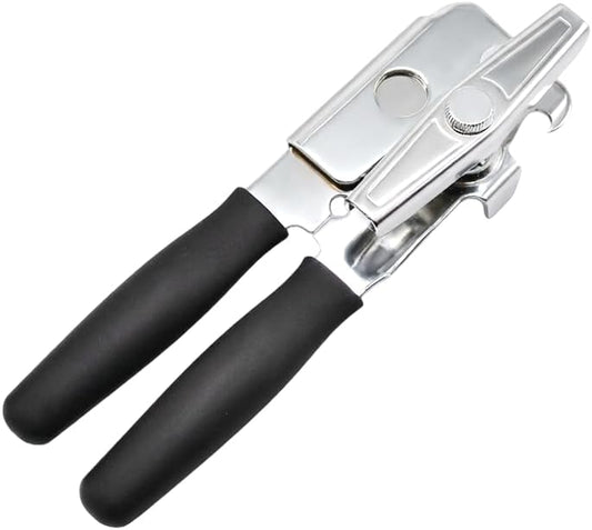 1 Pack Commercial Grade Heavy Duty Manual Can Opener with Easy Crank Oversized Turning Knob, Super Thick 20GA 2.0mm Steel with Chrome Plate Finish, Fit All Size Large Cans