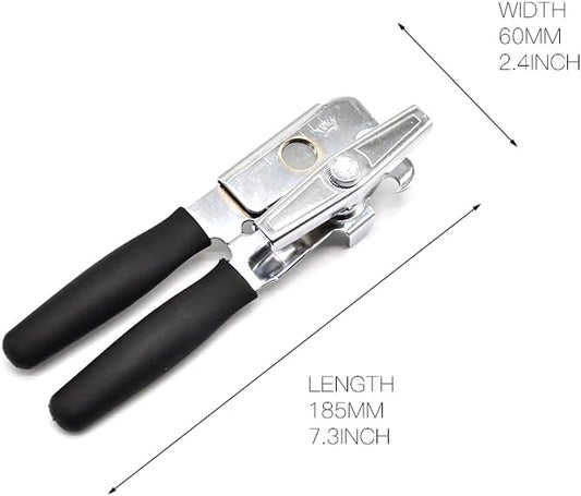 1 Pack Commercial Grade Heavy Duty Manual Can Opener with Easy Crank Oversized Turning Knob, Super Thick 20GA 2.0mm Steel with Chrome Plate Finish, Fit All Size Large Cans