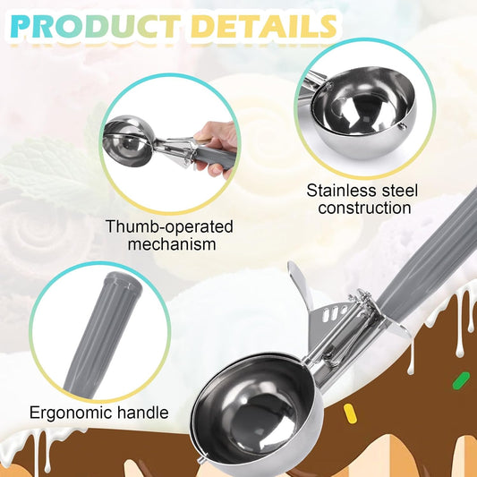 Grade Thumb Press Food Disher, 18/8 Stainless Steel, 4 oz, Size 8, Grey