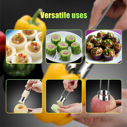 Pepper Corer Seed Remover Tool, 2026 Upgraded Stainless Steel Fruite Corer, Reusable Washable Fruite Cutter Pepper Seed Remover, For Vegetables Fruit Kitchen Gadget (A1)