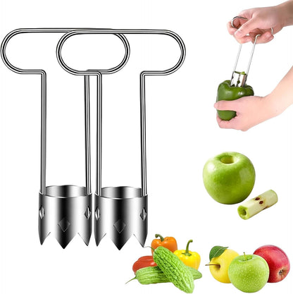 Pepper Corer Seed Remover Tool, 2026 Upgraded Stainless Steel Fruite Corer, Reusable Washable Fruite Cutter Pepper Seed Remover, For Vegetables Fruit Kitchen Gadget (A1)