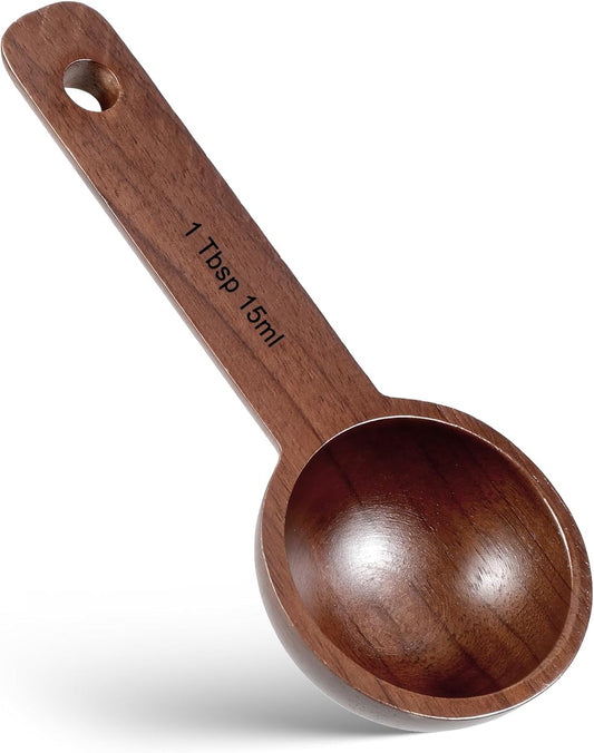 Coffee Scoop for Ground Coffees, Wooden Coffee Spoon Wooden Tablespoon Measuring Spoon Wood Ground Scoop Measuring Scoops for Grounding Beans or Tea Home Kitchen Accessories (15ml)
