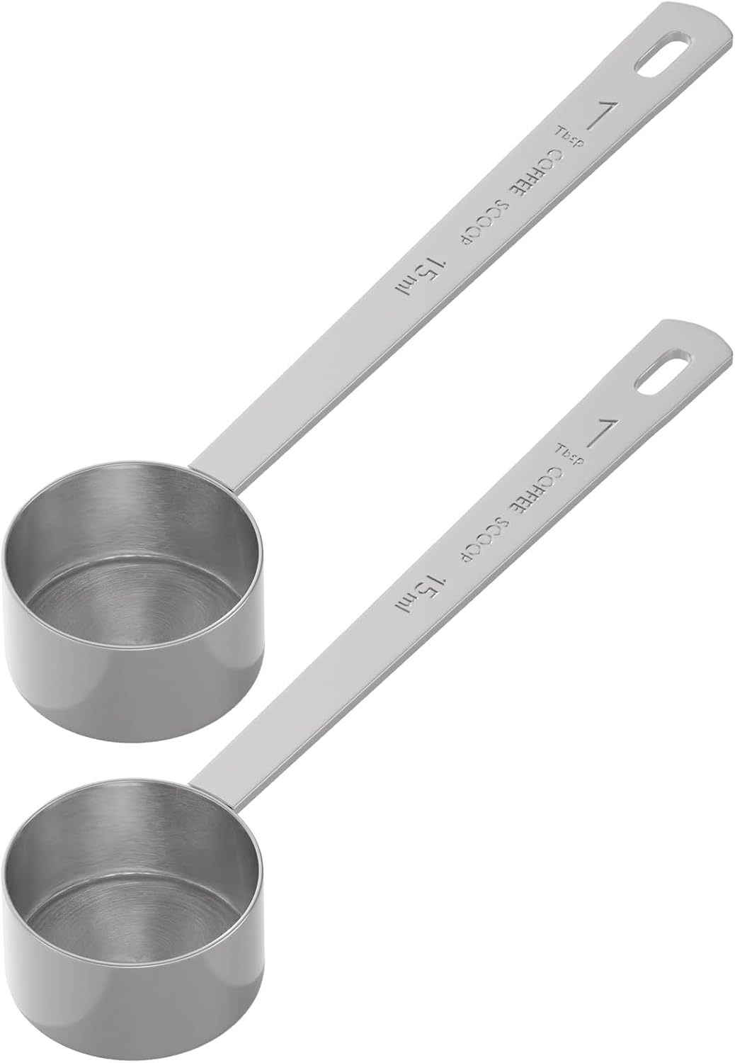 2PCS Long Handle Coffee Scoop, 2Tbsp(30ml) Measuring Spoon | 6.3" Length, Food-Grade Stainless Steel, Accurate Measurement, Dishwasher-Safe, Engraved Marking, Coffee Ritual Essential