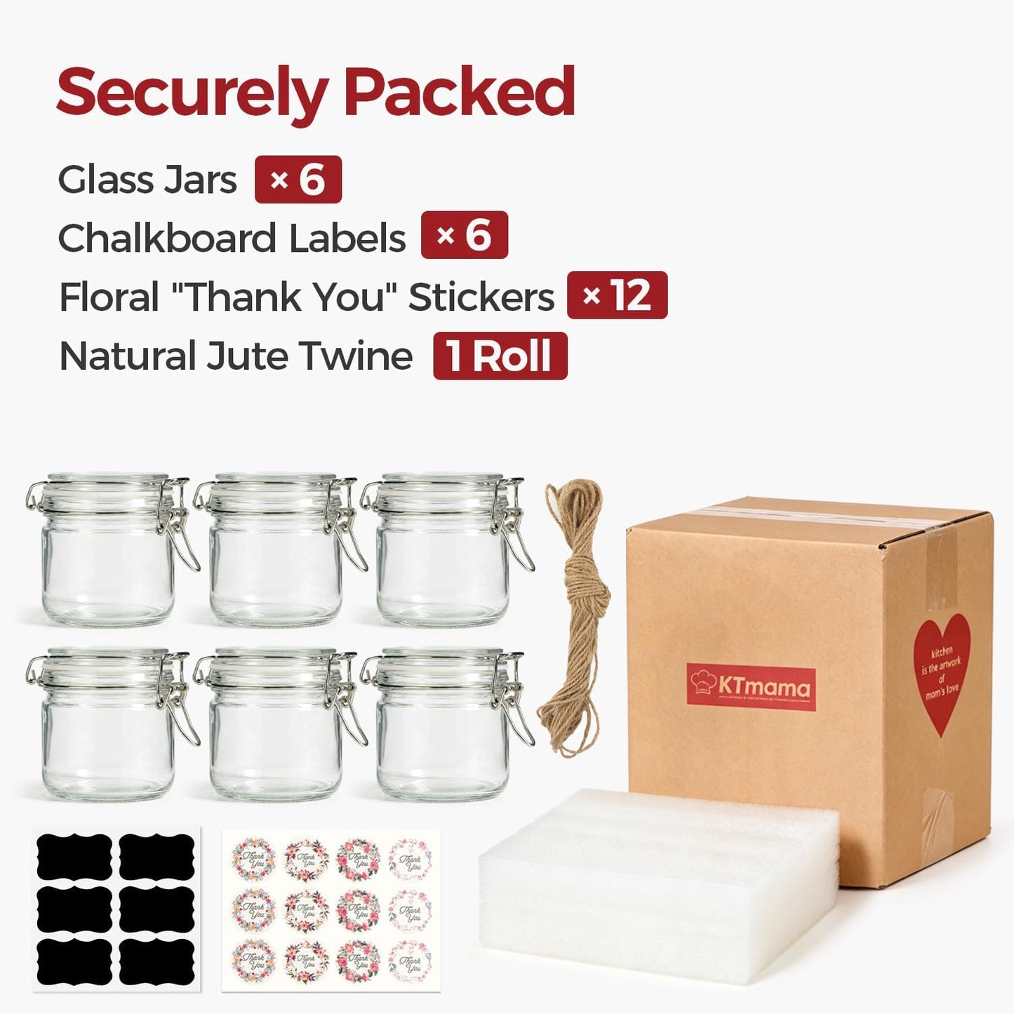 Glass Jars with Airtight Lids 0.6 Gallon 2 Pack Kitchen Canisters | Wide Mouth, Scoop Included, Flour Sugar Storage Containers,Baking Supplies,Leak Proof,BPA-Free,Pantry Organization, Pickling