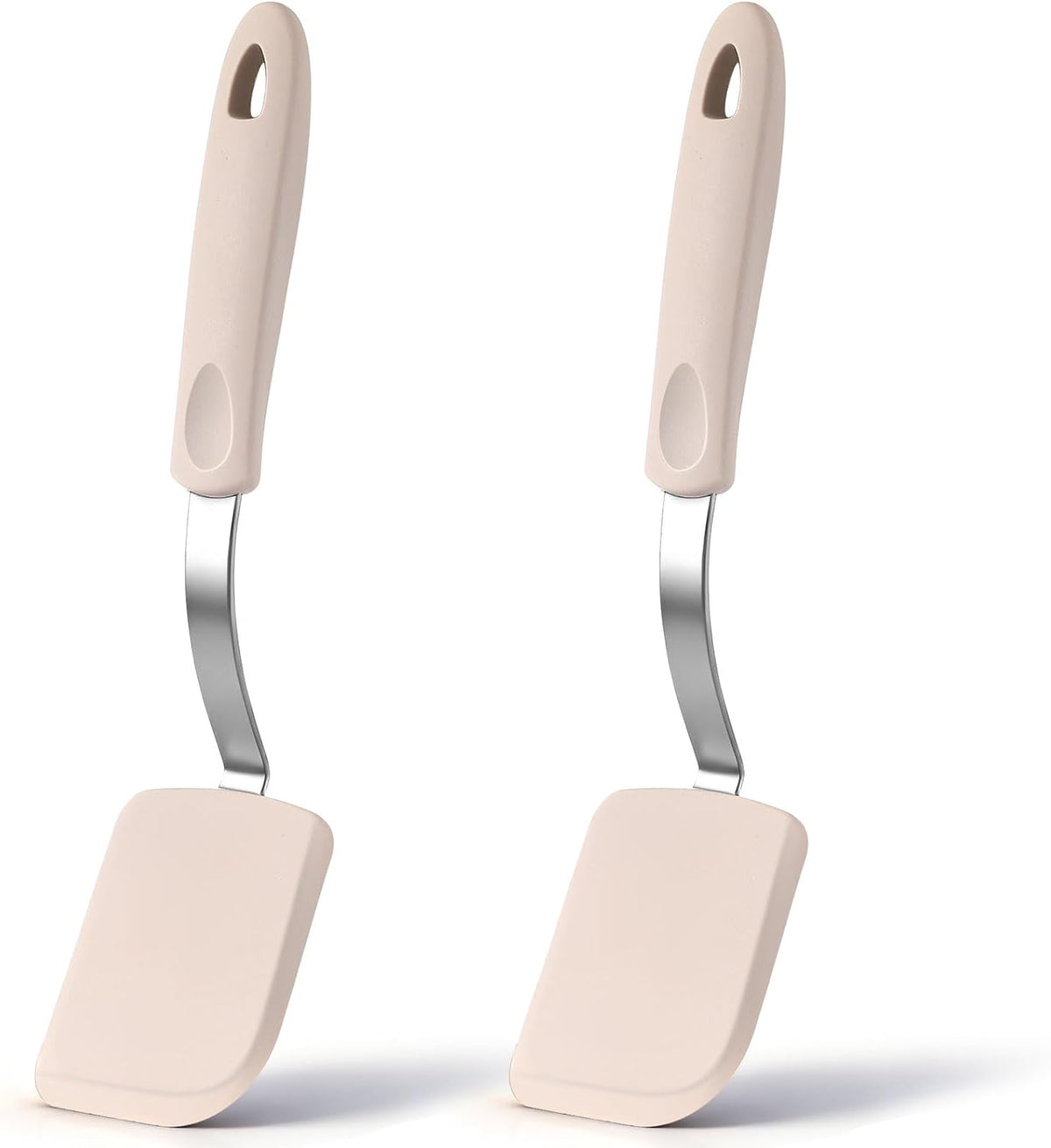 2Pcs Mini Silicone Cookie Brownie Spatula, Solid Flat, Gray, Blue