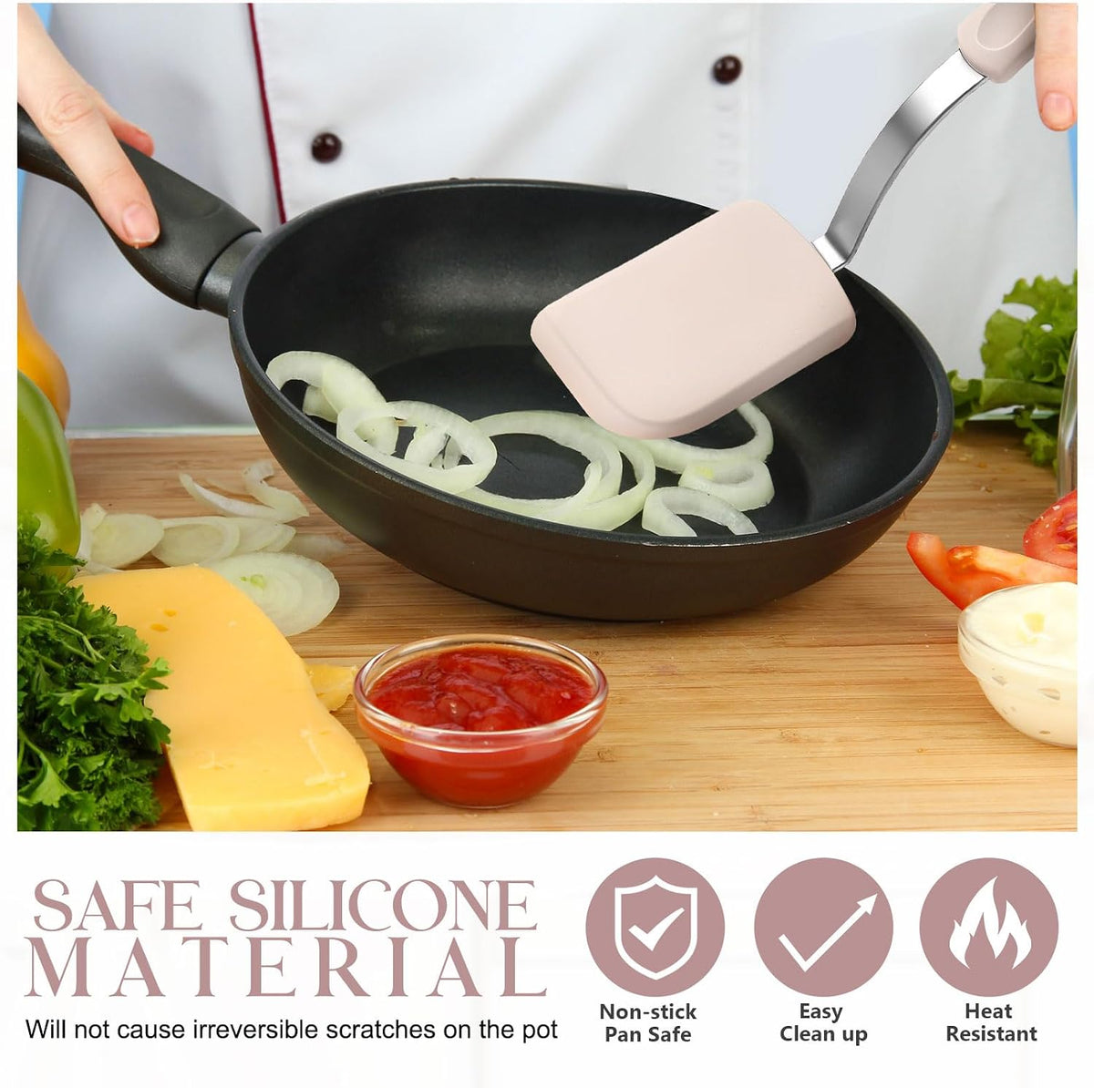 2Pcs Mini Silicone Cookie Brownie Spatula, Solid Flat, Gray, Blue