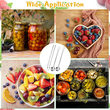 4 Pcs Pickle Fork Olive Spoon Set Long Handle, Classic Style