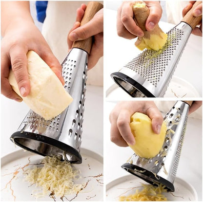 Manual Cheese Grater Stainless Steel Vegetable Grater with Ergonomic Handle Kitchen Gadget for Cheese Fruit and Melon Household Graters for Kitchen 11.81 X 5.11 X 5.11 in