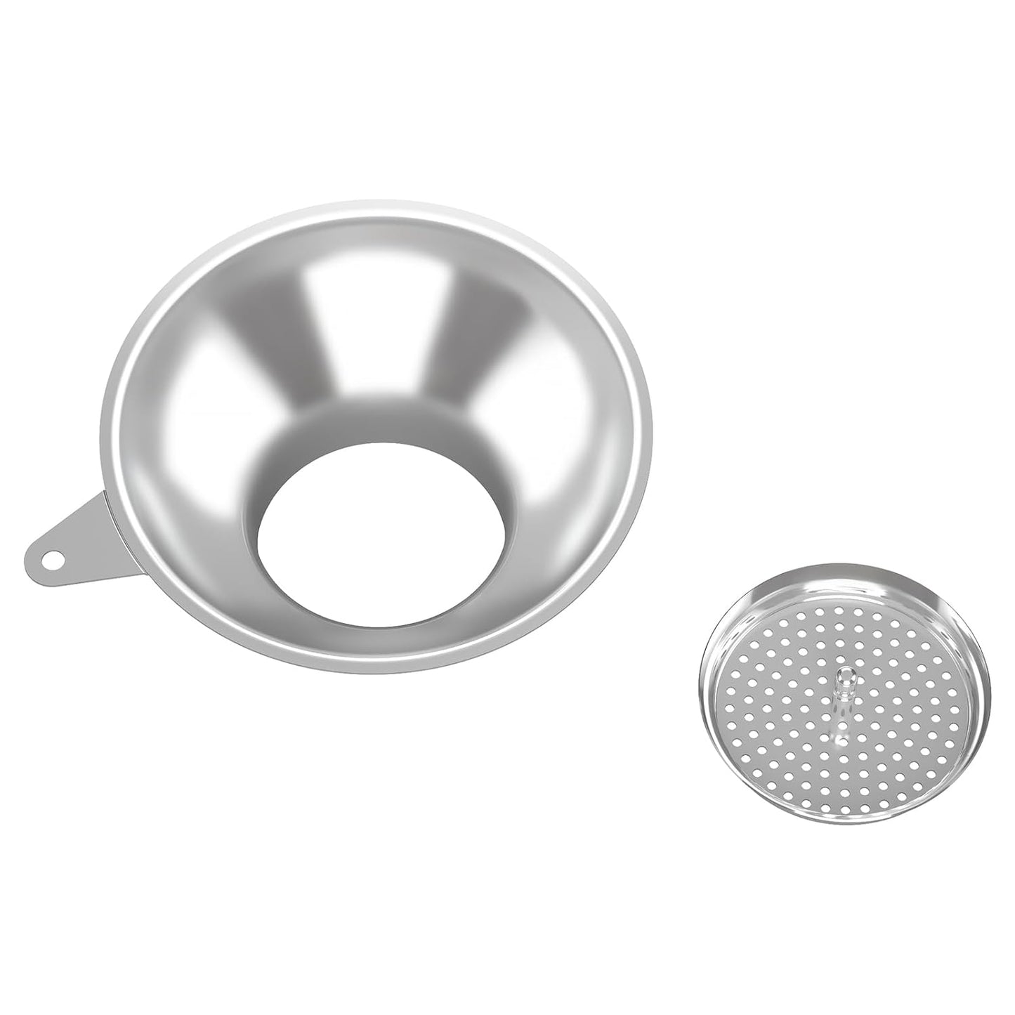 2-Piece Stainless Steel Kitchen Funnel Set with 1-Inch and 0.5-Inch Ports for Transferring and Filling Liquids, Coffee Beans, Spice Blends, and Powders Easy to Clean!