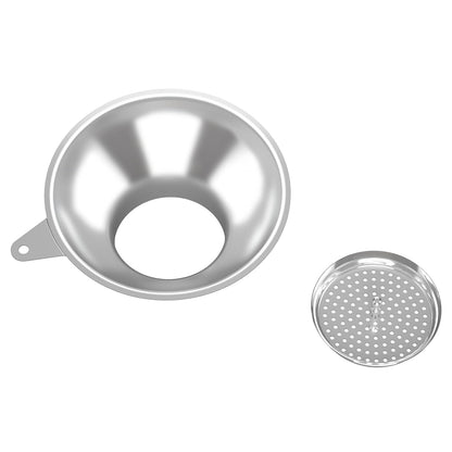 2-Piece Stainless Steel Kitchen Funnel Set with 1-Inch and 0.5-Inch Ports for Transferring and Filling Liquids, Coffee Beans, Spice Blends, and Powders Easy to Clean!