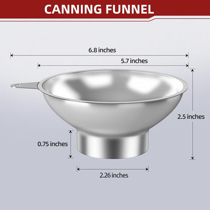 2-Piece Stainless Steel Kitchen Funnel Set with 1-Inch and 0.5-Inch Ports for Transferring and Filling Liquids, Coffee Beans, Spice Blends, and Powders Easy to Clean!