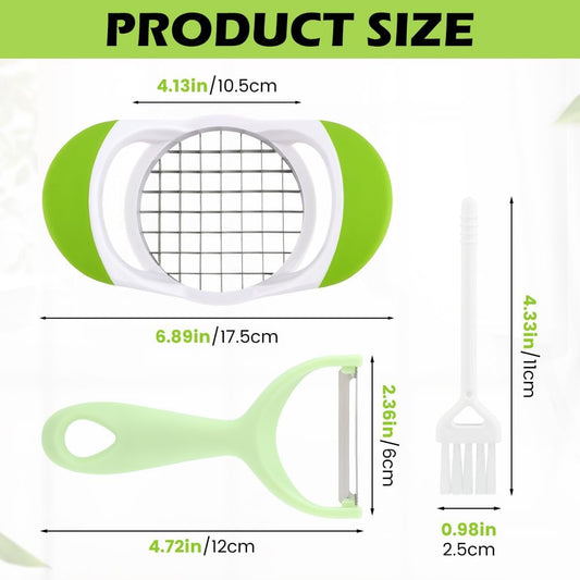 Potato Slicer French Fry Cutter,Multi-purpose Stainless Steel Veggie Chopper for Fries Potato Onion Cutter Food Chopper Manual Hand Vegetable Cutter Dicer,Green