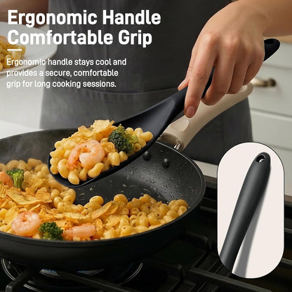 3 PACK Silicone Cooking Spatula & Spoon for Nonstick Cookware, BPA-Free | Multifunction Spoonula for Baking, Cooking, Serving, Mixing, Stirring, Scoop, Scrape - One-Piece Formed, Dishwasher Safe