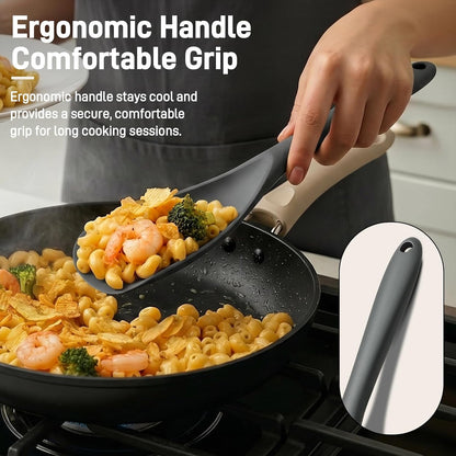 3 PACK Silicone Cooking Spatula & Spoon for Nonstick Cookware, BPA-Free | Multifunction Spoonula for Baking, Cooking, Serving, Mixing, Stirring, Scoop, Scrape - One-Piece Formed, Dishwasher Safe