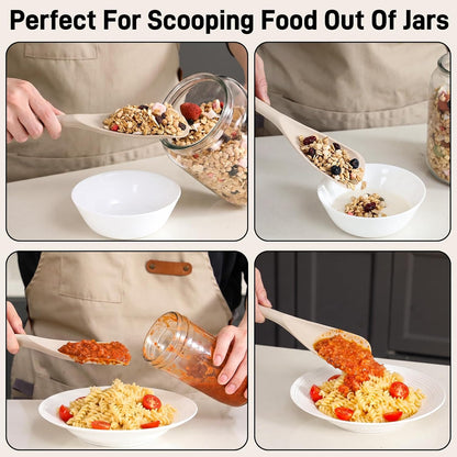 3 PACK Silicone Cooking Spatula & Spoon for Nonstick Cookware, BPA-Free | Multifunction Spoonula for Baking, Cooking, Serving, Mixing, Stirring, Scoop, Scrape - One-Piece Formed, Dishwasher Safe