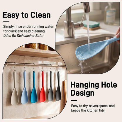3 PACK Silicone Cooking Spatula & Spoon for Nonstick Cookware, BPA-Free | Multifunction Spoonula for Baking, Cooking, Serving, Mixing, Stirring, Scoop, Scrape - One-Piece Formed, Dishwasher Safe