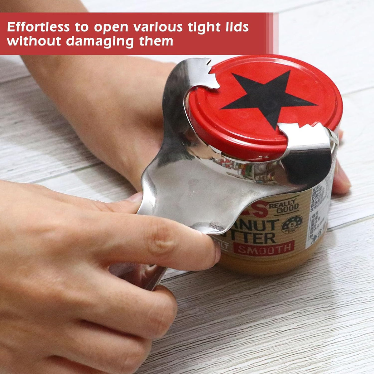 Mason Jar Opener with No Lid Dents or Damage, Bottle Opener Multi-purpose, Easy Twist Handheld Top Remover Utensil, Manual Canning Opener for Various Lids