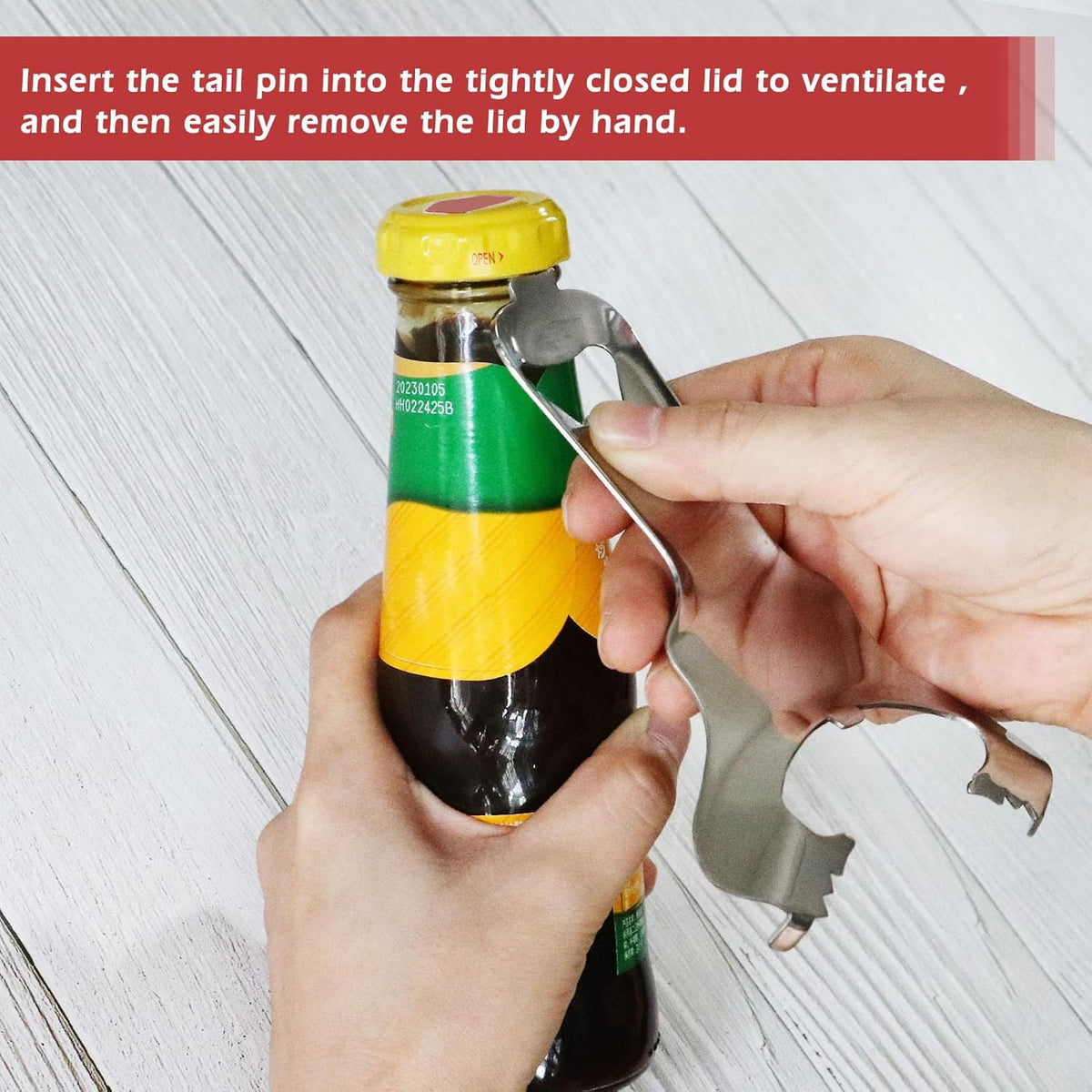 Mason Jar Opener with No Lid Dents or Damage, Bottle Opener Multi-purpose, Easy Twist Handheld Top Remover Utensil, Manual Canning Opener for Various Lids