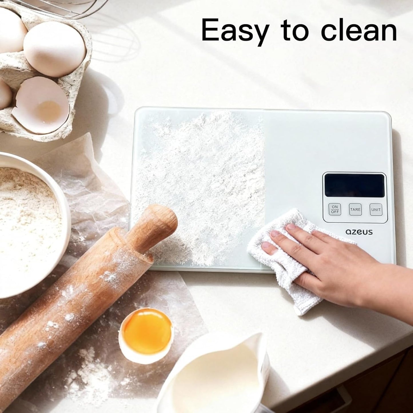 Food Scale with USB Rechargeable, Digital Kitchen Scale with 6 Units, High Precision to 0.04 oz /11lbs Capacity, Weight Range from 3g-5000g