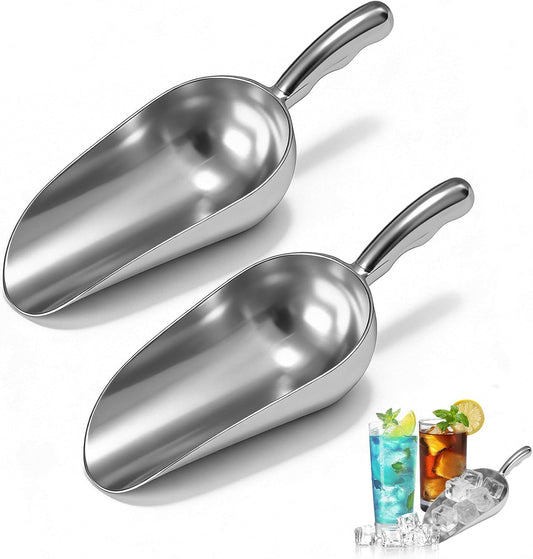 Pack of 2 Cast Aluminum Scoops,12 Oz. (Ounce) Dry Goods Scoop for Feed | Ice Scoops for Ice Cube, Coffee Bean, Food, Candy, Flour, Dry Goods,Spice,Buffet,Wedding