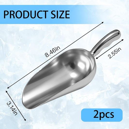 Pack of 2 Cast Aluminum Scoops,12 Oz. (Ounce) Dry Goods Scoop for Feed | Ice Scoops for Ice Cube, Coffee Bean, Food, Candy, Flour, Dry Goods,Spice,Buffet,Wedding