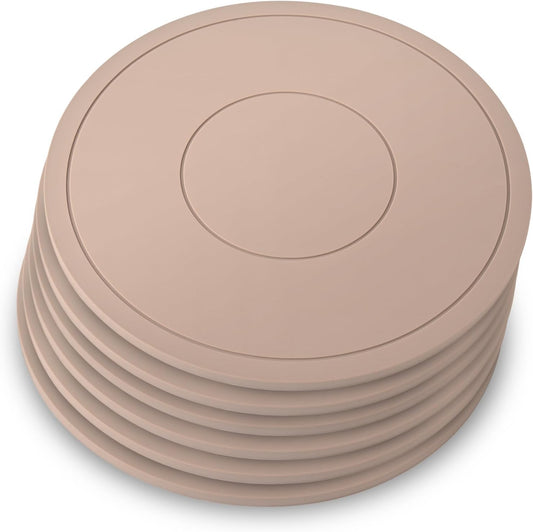 Silicone Trivet Mats 6 Pack Trivets for Hot Dishes Hot Pads for Kitchen, Trivets for Hot Pots and Pans,Heat-Resistant Non-Slip Dinner Plate Mat (Brown)