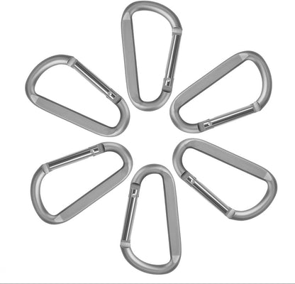 Carabiner Caribeaner Clip,3" Large Aluminum D Ring Shape Carabeaner with Keyring Keychain Hook