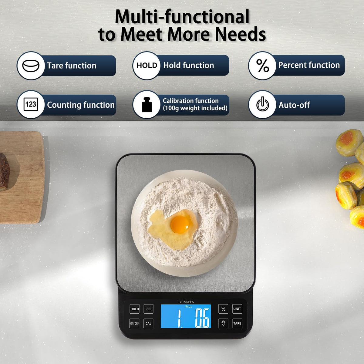 Large Kitchen Scale 0.1g/0.001oz High Precision, 11lb Bakery Scale
