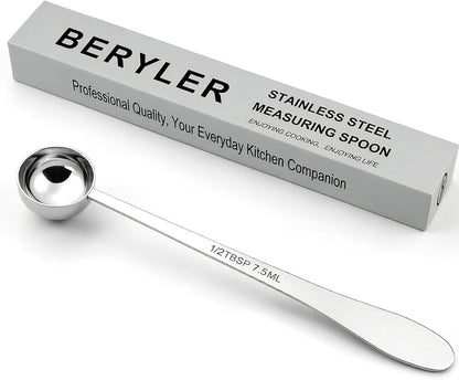 2PCS 1Teaspoon(1tsp, 1/3tbsp, 5ml) Extra-long Handle Measuring Spoon | 18/8(304) Stainless Steel, Food-Grade, High Precision, Durable, ‌Rust-Free, Dishwasher-Safe, Easy-Read Marking