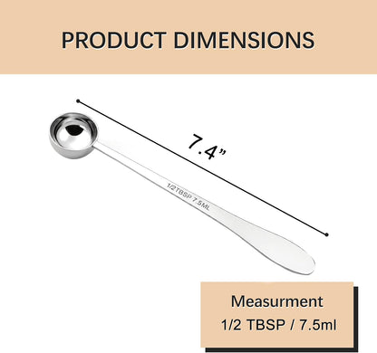 2PCS 1Teaspoon(1tsp, 1/3tbsp, 5ml) Extra-long Handle Measuring Spoon | 18/8(304) Stainless Steel, Food-Grade, High Precision, Durable, ‌Rust-Free, Dishwasher-Safe, Easy-Read Marking