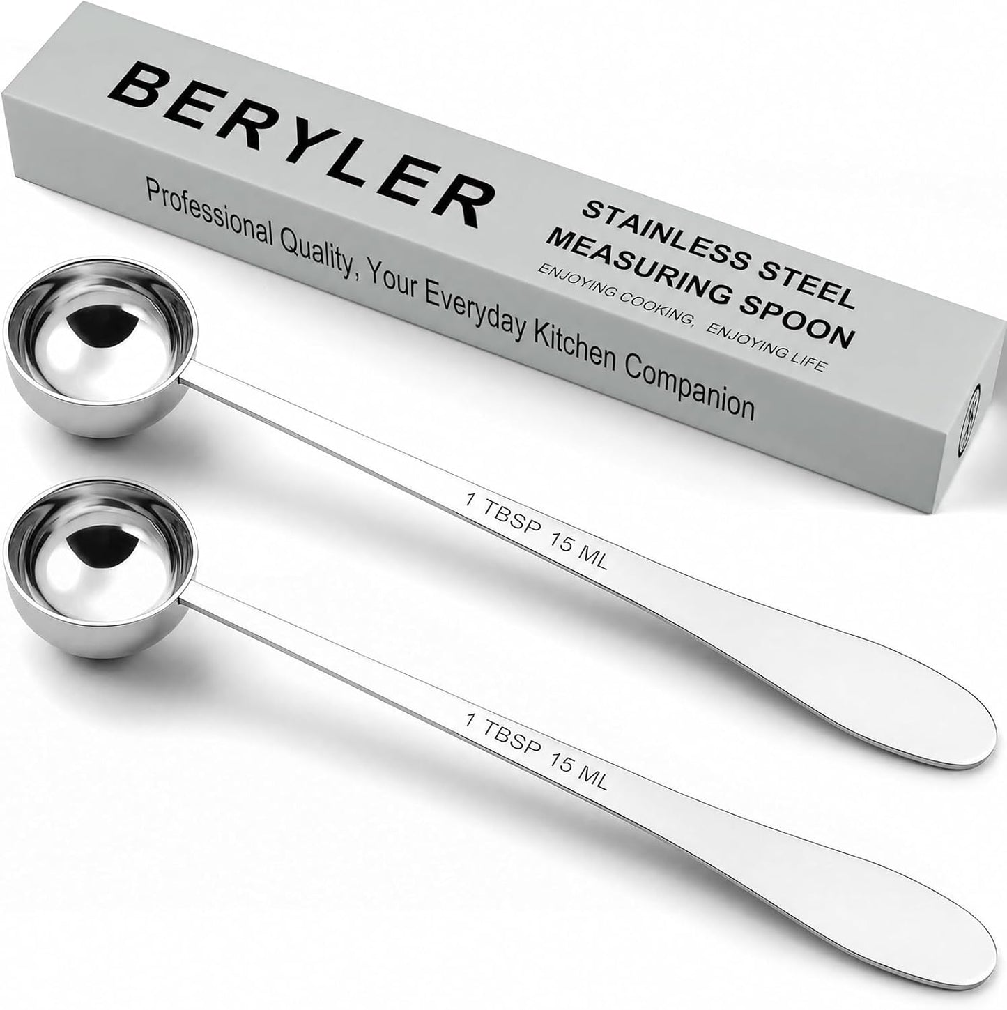 2PCS 1Teaspoon(1tsp, 1/3tbsp, 5ml) Extra-long Handle Measuring Spoon | 18/8(304) Stainless Steel, Food-Grade, High Precision, Durable, ‌Rust-Free, Dishwasher-Safe, Easy-Read Marking