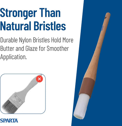 SPARTA 4039700 Nylon Wide Brush, Flat With Nylon Bristles, 2 Inches, Brown