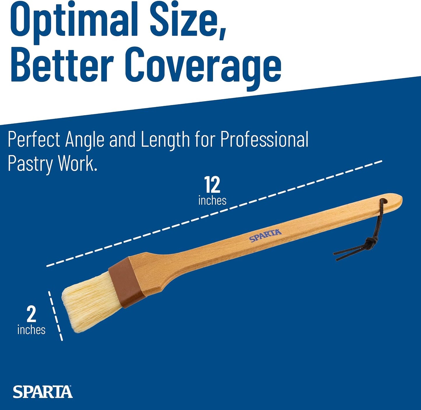 SPARTA 4039700 Nylon Wide Brush, Flat With Nylon Bristles, 2 Inches, Brown