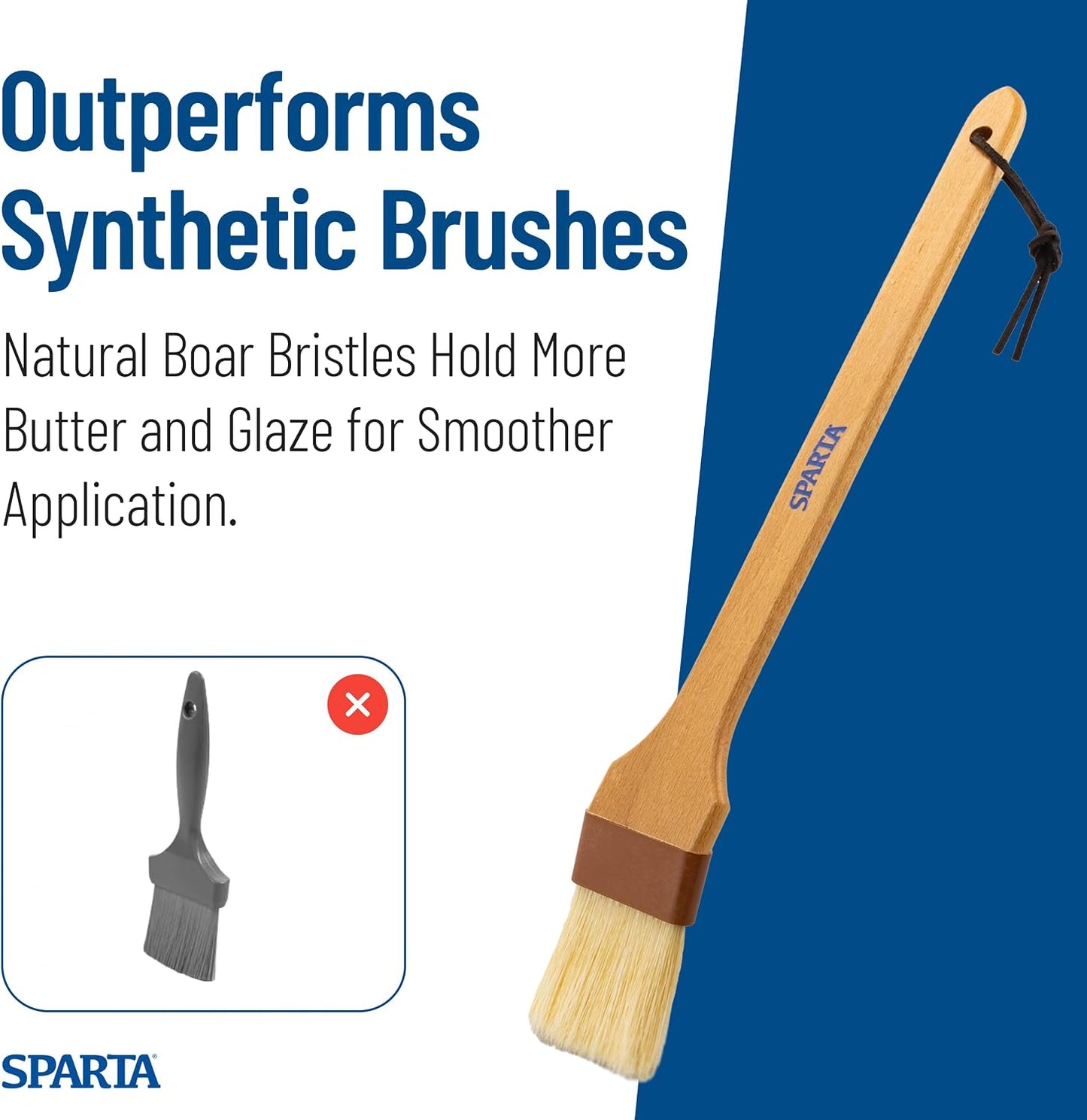 SPARTA 4039700 Nylon Wide Brush, Flat With Nylon Bristles, 2 Inches, Brown