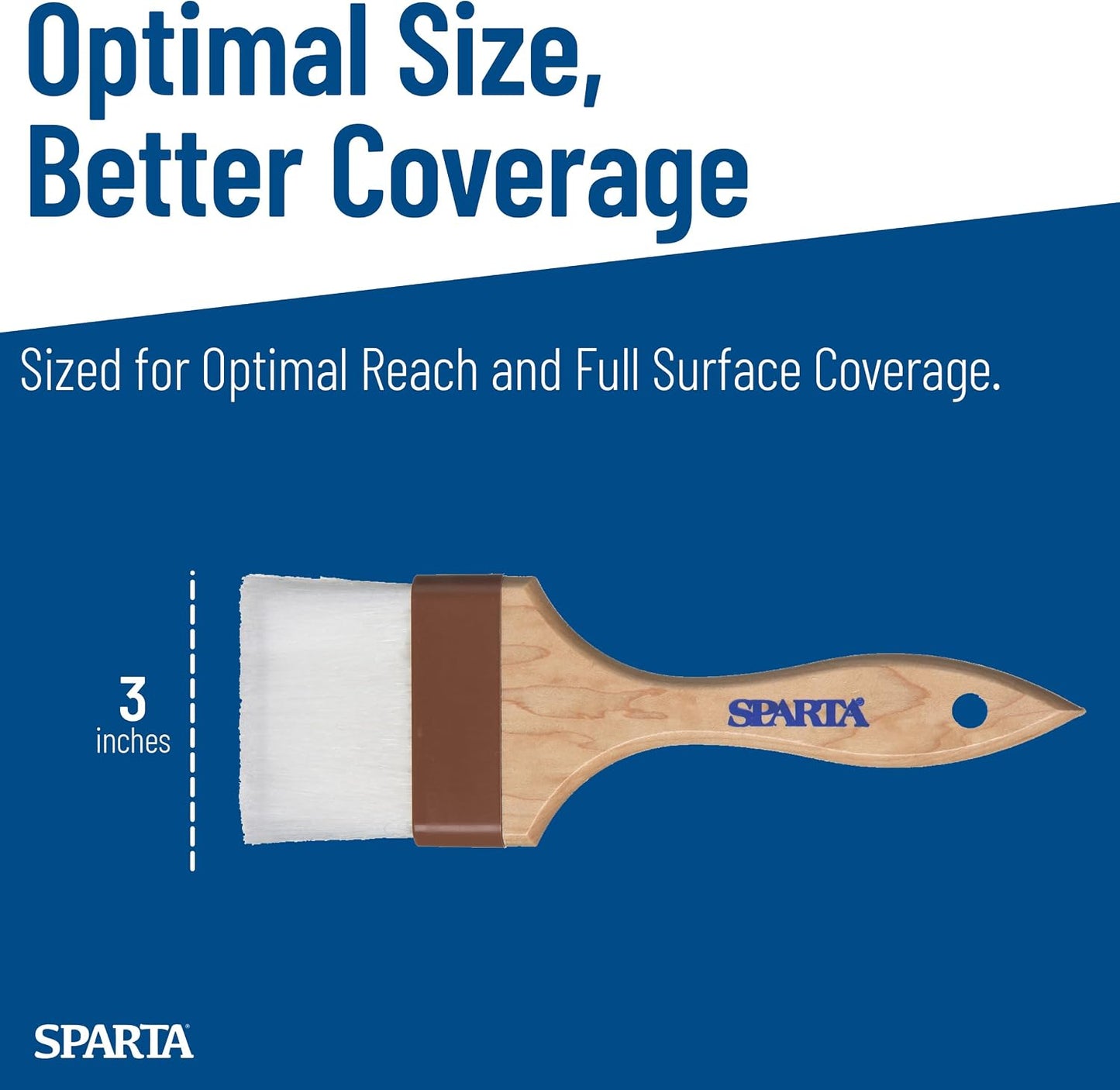 SPARTA 4039700 Nylon Wide Brush, Flat With Nylon Bristles, 2 Inches, Brown