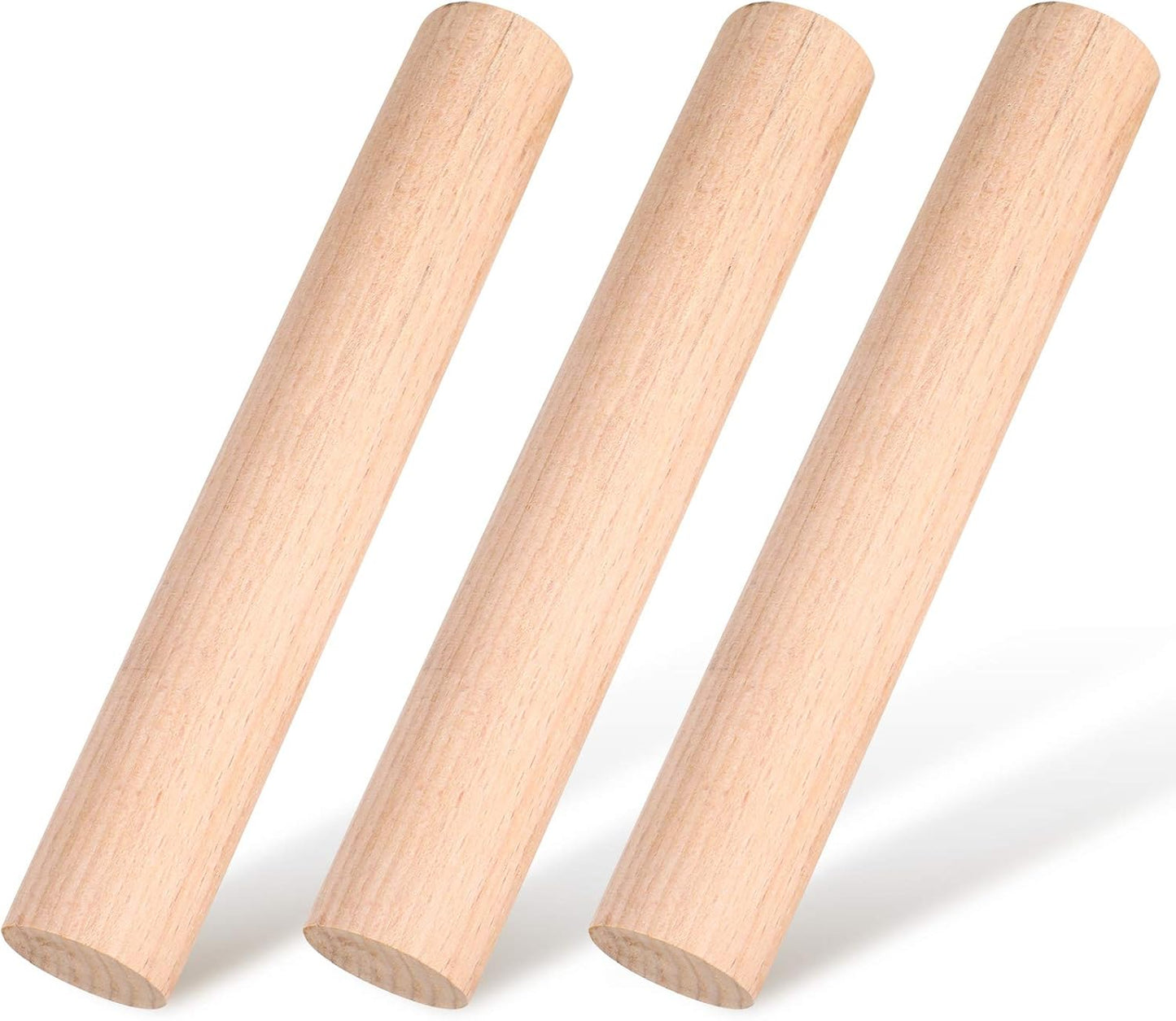 3 Pieces Small Wooden Rolling Pin, Dumpling Dough Roller Wooden Mini Rolling Pins Kitchen Utensil Tool for Fondant, Pasta, Bread, Pastry, Cookies, Pizza, Pie, Cylinder Style, 6.3 Inch