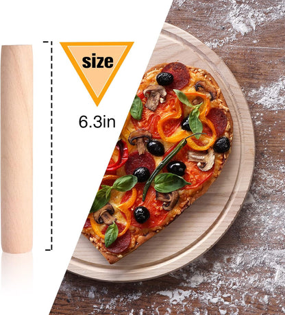 3 Pieces Small Wooden Rolling Pin, Dumpling Dough Roller Wooden Mini Rolling Pins Kitchen Utensil Tool for Fondant, Pasta, Bread, Pastry, Cookies, Pizza, Pie, Cylinder Style, 6.3 Inch