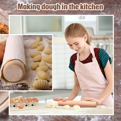 3 Pieces Small Wooden Rolling Pin, Dumpling Dough Roller Wooden Mini Rolling Pins Kitchen Utensil Tool for Fondant, Pasta, Bread, Pastry, Cookies, Pizza, Pie, Cylinder Style, 6.3 Inch