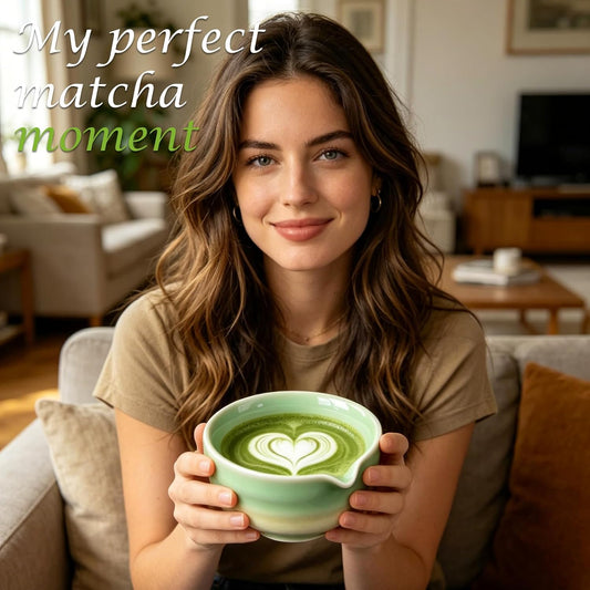 Matcha Whisk Set, Japanese Tea Set Includes Matcha Bowl with Spout, Bamboo Whisk, Ceramic Chasen Holder, Scoop, Sifter, 5 pcs Traditional Tea Making Kit for Matcha Lovers Women Men