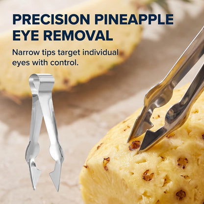 Stainless Steel Multi-Functional Fruit and Vegetable Stem Remover Clip, 2024 New Metal Pineapple Seed Remover Clip Huller Stem Remover,Strawberry HullerFruit and Vegetable Tools,Kitchen Utensils
