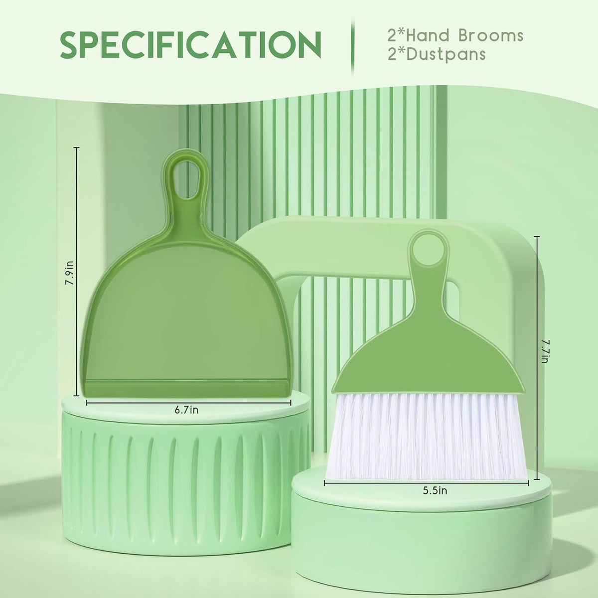2PCS Small Dust Pan and Brush Set