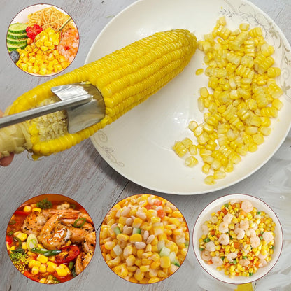 Corn stripper/kernel remover, suitable for Christmas, home kitchens, restaurant chefs, and outdoor picnic enthusiasts. Fast and safe. (Pack of 2)