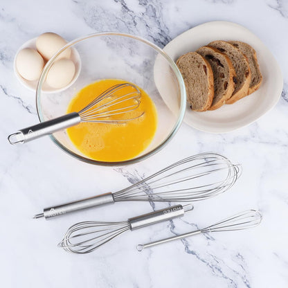 5 & 7 Inch Mini Whisks Anti-Rust 304 Stainless Steel Small Whisk for Cooking, Baking, Mixing Ingredients & Deep Containers