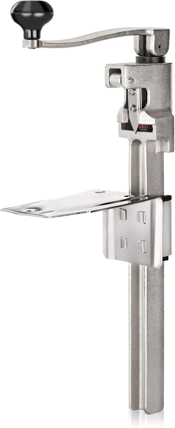 7006841 Manual Table Can Opener with Plated Steel Base For Cans Up to 11” Tall
